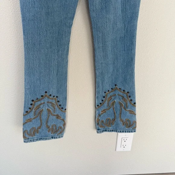 Understated Leather Western Stretch Jeans Cowboy Tears Blue Denim Women’s 24 - Picture 12 of 13
